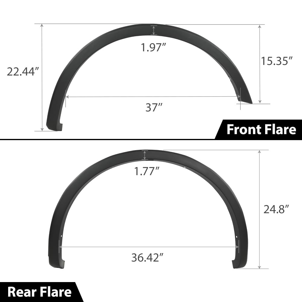 G-PLUS 4PCS Fender Flares Compatible with Ford F150 2015 2016 2017 Styleside, Wheel Protector Cover Trim Guards, Factory Style