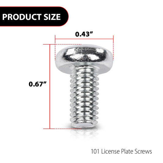G-PLUS 100 License Plate Screws Compatible with Mercedes Benz/Audi/Japanese | 6mm x 12mm, #2136 Silver
