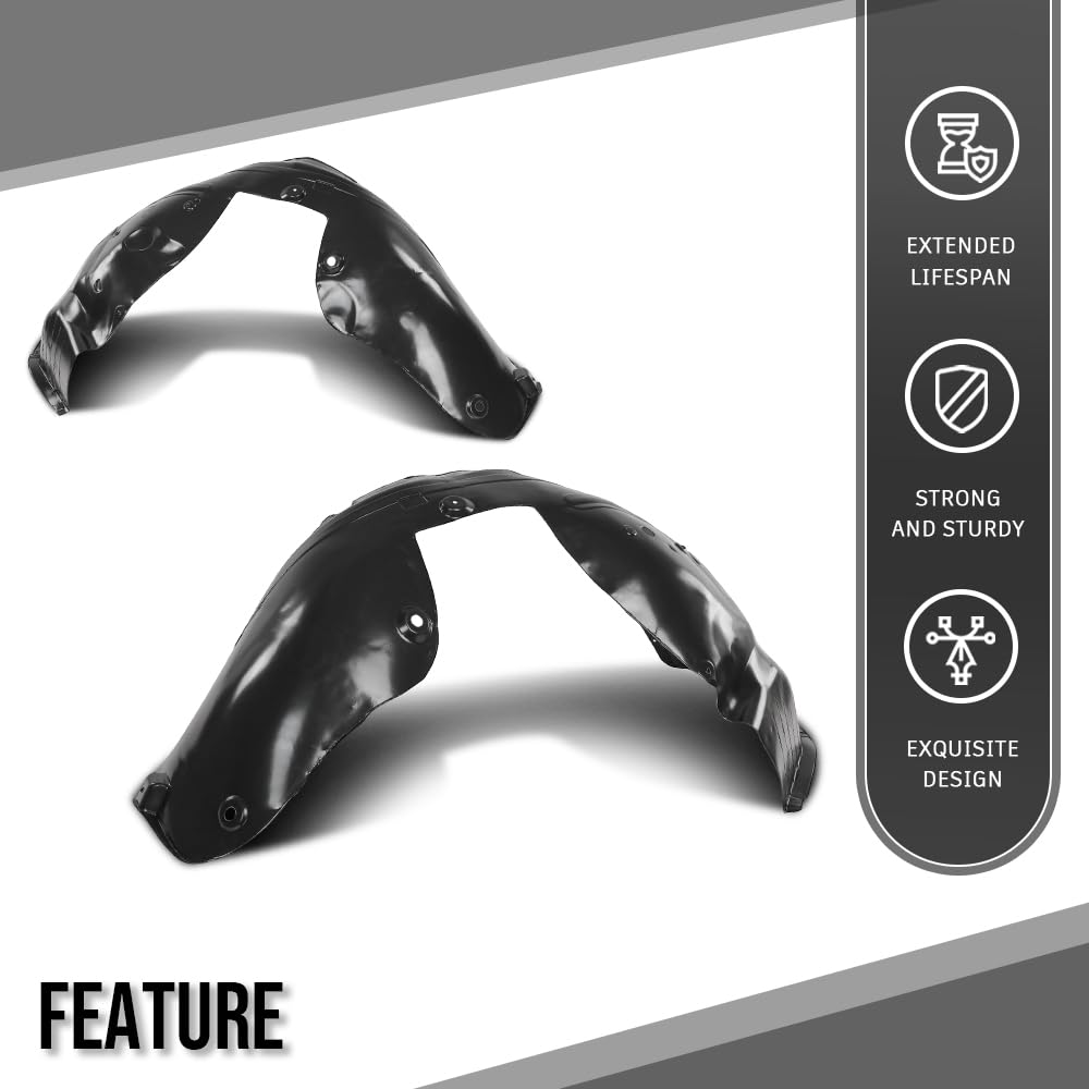 G-PLUS Front Fender Liner Set Left Right Side Compatible with Honda HR-V 1.8L 2019-2022 74100T7WA20, 74150T7WA20 Black