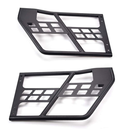 G-PLUS Tubular Doors Compatible with Jeep Wrangler 2007-2018 JK Unlimited 4 Door Steel Textured Black Front & Rear Tube Doors with Side View Mirrors & Mounting Hardware