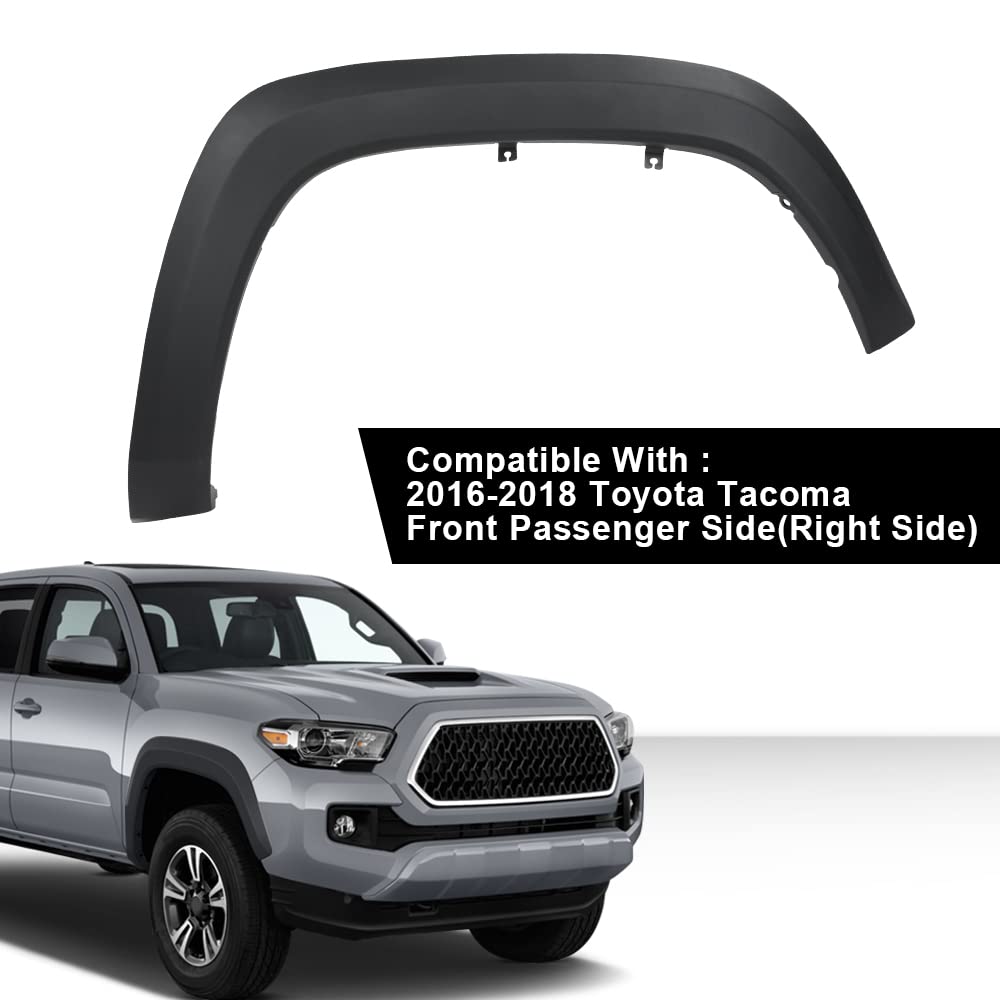 G-PLUS Front Right Fender Flare Compatible with Toyota Tacoma 2016 2017 2018 2019 2020 2021 Right Side Moulding Trim Wheel Opening Molding 7587104060 TO1291109C