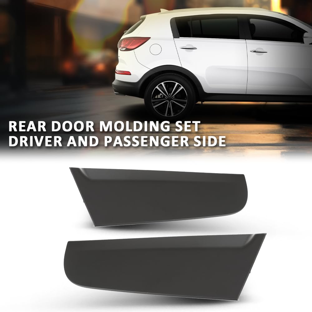 G-PLUS Pair Rear Door C Pillar Molding, Compatible with Kia Sportage 2011-2016, LH Driver & RH Passenger 2PCS, Black, 832703W000, 832803W000, 83270-3W000, 83280-3W000
