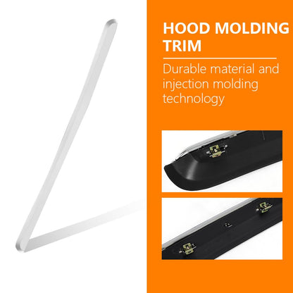 G-PLUS Hood Molding Trim Moulding Chrome Compatible with GMC Sierra 1500 2007-2013/ Sierra 2500 HD 3500 HD 2007-2010 Replacement for GM1235109 10385156