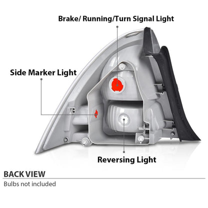 G-PLUS Halogen Tail Light Set W/o Bulbs Fit Ford Fusion (submodel: S, SE, SEL) 2006-2009 6E5Z13404B, 6E5Z13405B, FO2819113C, FO2818123C Clear & Red Lens 2Pcs Faros Traseros Luces TraserasAssembly