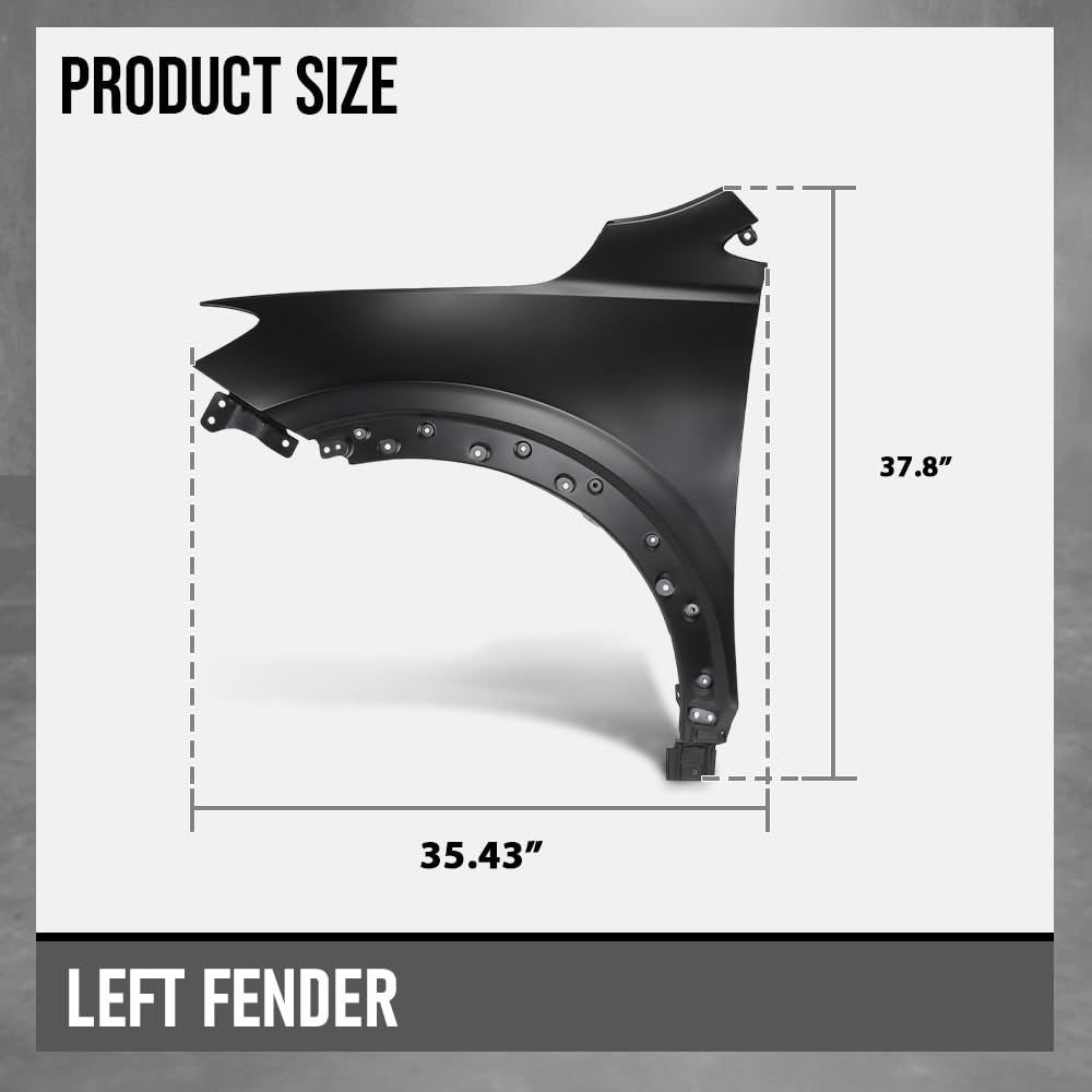 G-PLUS Front Left Driver Side Fender Compatible with Buick Encore GX Preferred 2020-2024 Fit Buick Encore GX (submodel: Essence, Select) 2020-2023 42766486, 42733024, GM1240419 Black