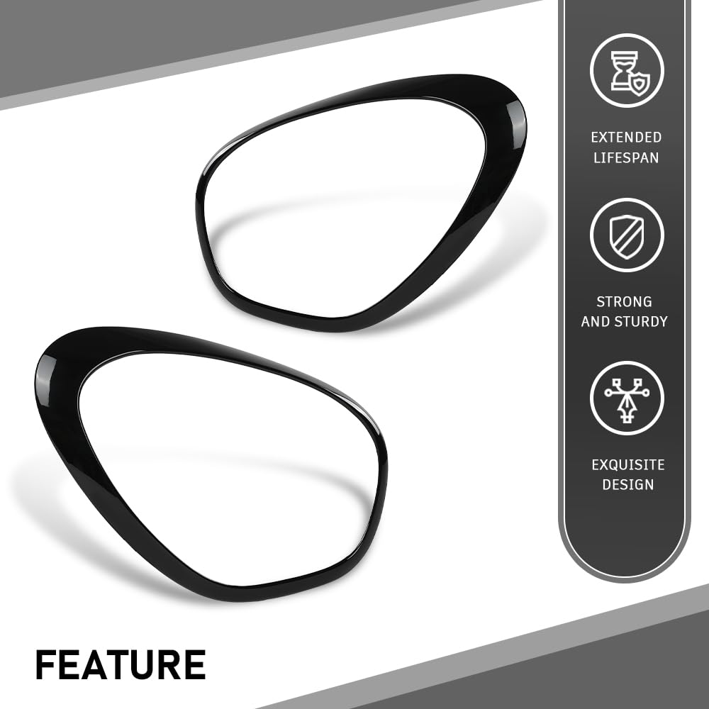 G-PLUS Headlight Bezels Set Compatible with 2011-2016 Mini Cooper Countryman Driver & Passenger Side Left&Right 51139812899, 51139812900, MC2506102, MC2507102 Glossy Black