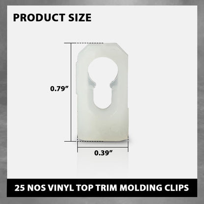G-PLUS Top Trim Molding Clips Fits All GM Cars from 1960's Into The Late 1970's Nos Vinyl 25pcs