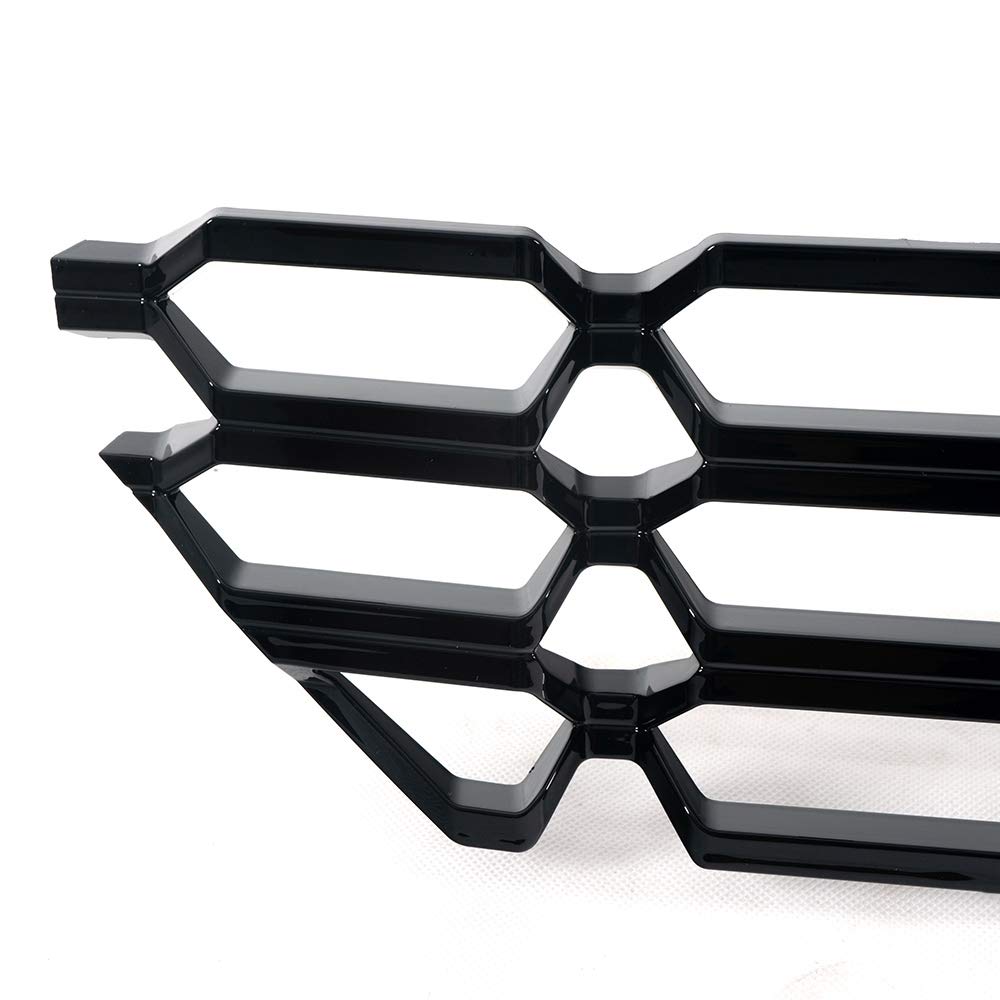 G-PLUS Bumper Grille Cover Insert Black Compatible with Chevy Silverado 1500 2016-2018 Snap On