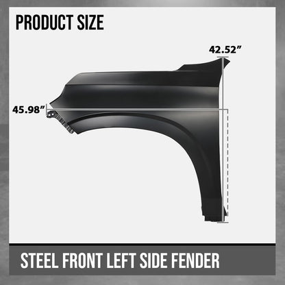 G-PLUS Front Left Side Fender Compatible with Chevy Suburban (submodel: Commercial, High Country, LS, LT, Premier, RST, Z71) 2021 2022 2023 2024 84384210, GM1240418 Black