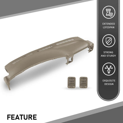 G-PLUS Upper Dashboard Dash Cover Compatible with Chevy Silverado GMC Sierra 1500 2500HD 3500 1999-2006/ Chevy Avalanche Tahoe Suburban 2000-2006/ GMC Yukon 2000-2006 (Brown ABS Plastic)