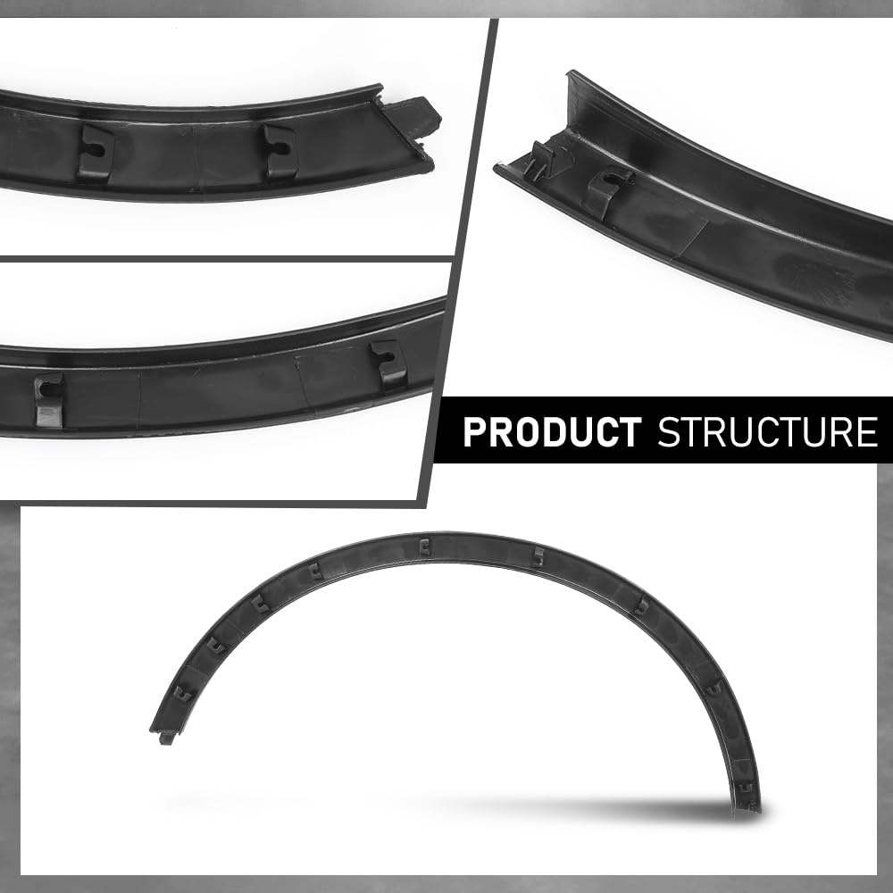 G-PLUS Front Left Right Side Wheel Arch Molding Fender Flares Compatible with Buick Encore 2013 2014 2015 2016 2017 2018 2019 2020 2021 2022 95275468, 95275469 Black