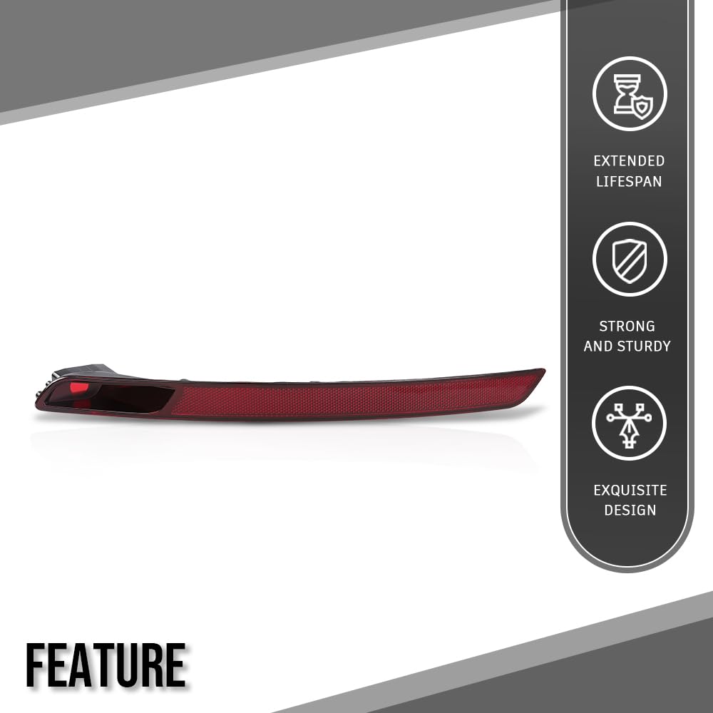G-PLUS Rear Left Light Reflector Compatible with VW Beetle 2012-2016 5C5945701D Red