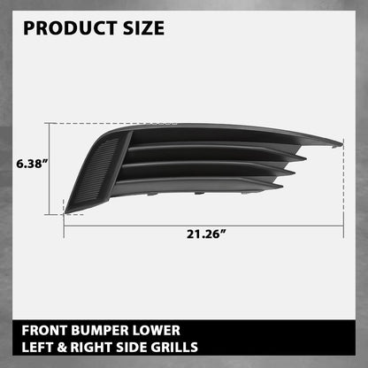 G-PLUS Pair Front Lower Bumper Grilles Covers, Compatible with Audi A3 S3 2013-2017, Left Driver & Right Passenger Side 2PCS, 8V5807682, 8V5807681