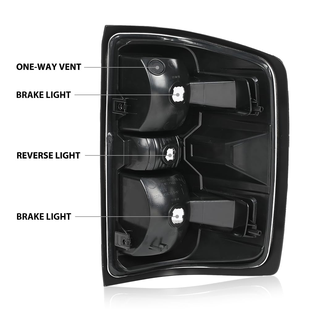 G-PLUS Tail Lights w/Bulbs Fit Chevy Silverado 1500 2014-2018/Fit Silverado 1500 LD 2019/Fit Silverado 2500 HD 3500 HD 2015-2019,Rear Lamp Clear Lens Luces Traseras, Faros TraserosAssembly