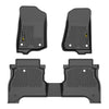 TPE Floor Mats Cargo Liners 3PCS, Compatible with Jeep Gladiator 2020-2024, 1st & 2nd Row, Floor Liner All Weather Full Cover Protection