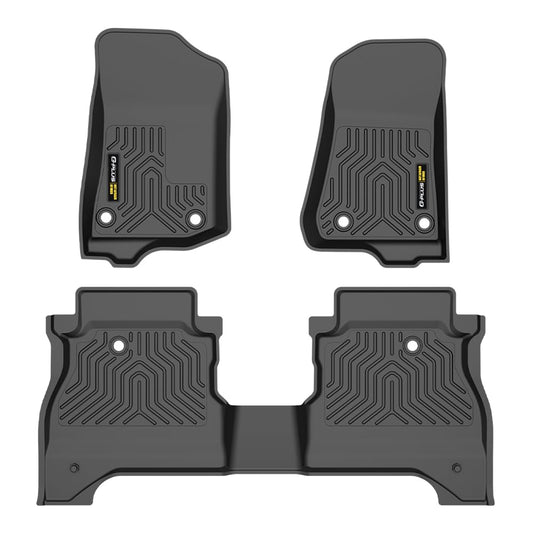 TPE Floor Mats Cargo Liners 3PCS, Compatible with Jeep Gladiator 2020-2024, 1st & 2nd Row, Floor Liner All Weather Full Cover Protection