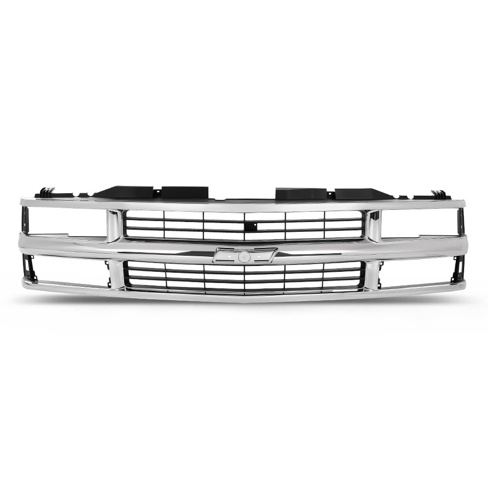 G-PLUS Chrome Grille w/Black Insert Compatible with Chevy Blazer Tahoe C/K 1500 2500 3500 1994 1995 1996 1997 1998 1999 2000 15981106 GM1200238