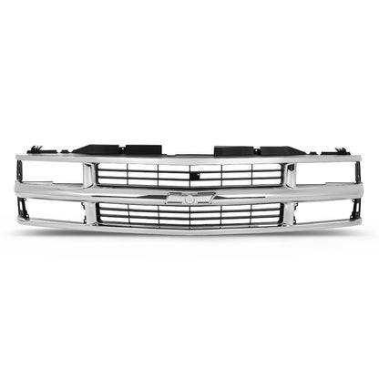G-PLUS Chrome Grille w/Black Insert Compatible with Chevy Blazer Tahoe C/K 1500 2500 3500 1994 1995 1996 1997 1998 1999 2000 15981106 GM1200238