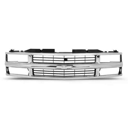 G-PLUS Chrome Grille w/Black Insert Compatible with Chevy Blazer Tahoe C/K 1500 2500 3500 1994 1995 1996 1997 1998 1999 2000 15981106 GM1200238