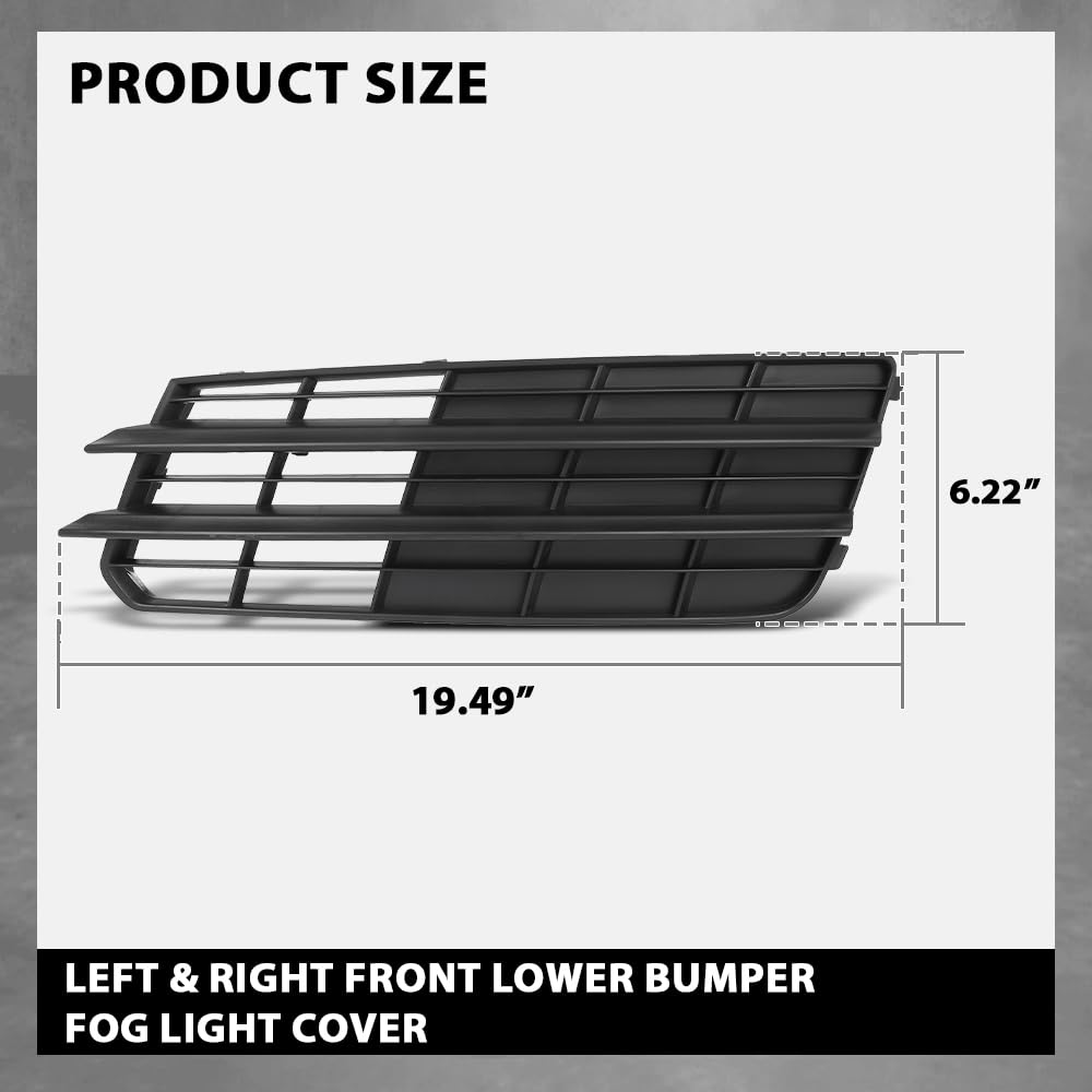 G-PLUS Pair Front Lower Bumper Fog Light Covers, Compatible with Audi A7 2011-2014, LH Driver & RH Passenger Side 2PCS, 4G8807681, 4G8807682