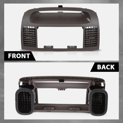G-PLUS Center Dash Trim Radio Bezel w/Ac Air Vents Compatible with Toyota Camry 2002-2006 Dashboard Radio Panel (Brown ABS Plastic)