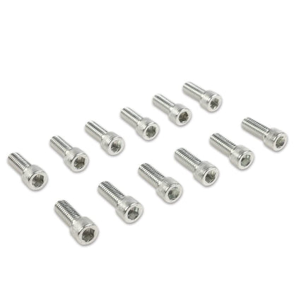 G-PLUS 12pcs SBC Stainless-Steel Hex Intake Manifold Bolt Kit for 1955-1986 Chevy Engines (265/283/302/305/327/350/400) - Silver
