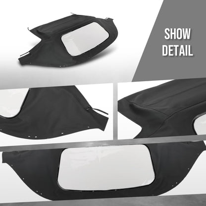 G-PLUS Convertible Soft Top w/Plastic Window Compatible with Mazda Miata 1990-2005 Black