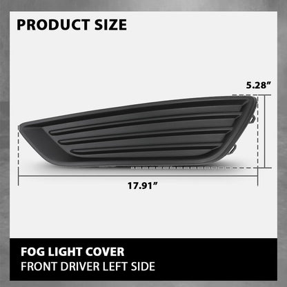 G-PLUS Front Left Fog Light Cover, Compatible with Ford Focus S 2015-2017/ Focus SE 2018, Driver Side, F1EZ17B814B, FO1038150