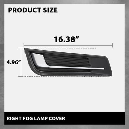 G-PLUS RH Right Fog Light Cover Compatible with Cadillac XTS 2013-2017 GM1039153, 20901631 Chrome Black