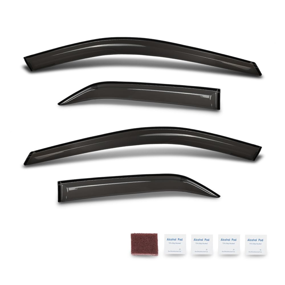 G-PLUS Out-Channel Window Vent Visor Deflectors Tape-On Side Rain Guards Compatible with Toyota Camry 2012-2017 Impact-Resistant PMMA 4 PCS Smoky