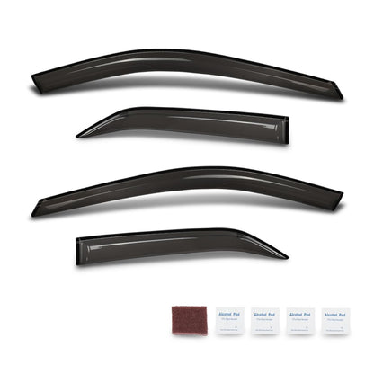 G-PLUS Out-Channel Window Vent Visor Deflectors Tape-On Side Rain Guards Compatible with Toyota Camry 2012-2017 Impact-Resistant PMMA 4 PCS Smoky