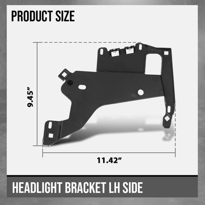 G-PLUS Left Headlight Bracket Compatible with Chevy Corvette C5 1997-2004 16523679, 16523681 Black