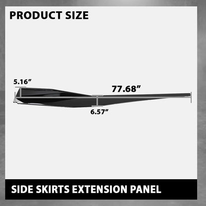 G-PLUS Side Skirts Extension Panel Lip Compatible with Chevy Corvette C8 Stingray Z51 2-Door 2020-2023 Gloss Black