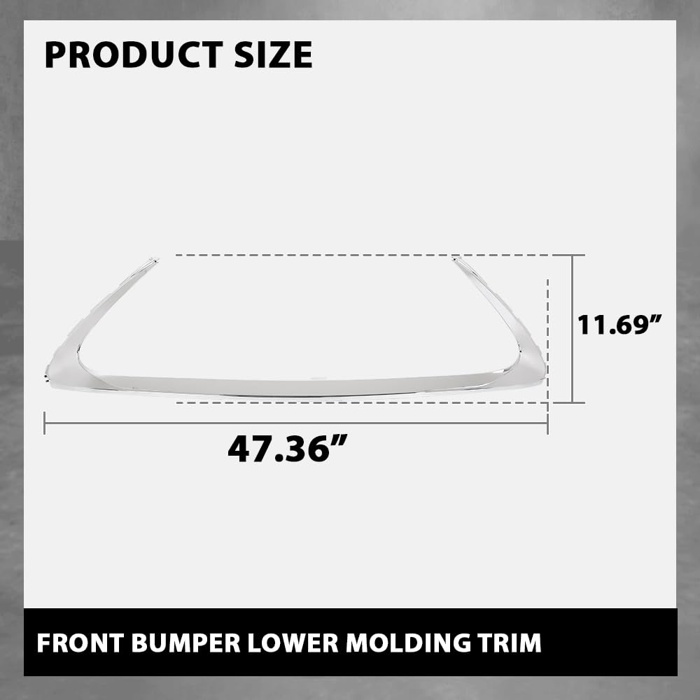 G-PLUS Front Bumper Lower Molding Trim Compatible with LX ES350 ES300h Base Sedan 4-Door 2016-2018 5310206150, 5310233080, 53122-06010 Silver