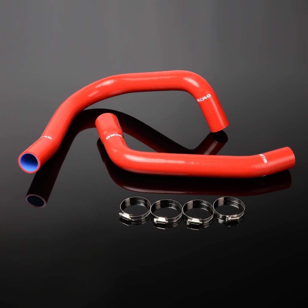 G-PLUS Silicone Radiator Tube Kit Clamps Compatible With 1967-1969 1968 Chevy Camaro Firebird T/A V8 Red