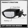 G-PLUS Power Heated Mirror w/ 5-Pin Left Driver Side Compatible with Honda Civic 2016-2021 Manual Folding 76258TBAC21ZA 76258TBAA21ZA Glossy Black