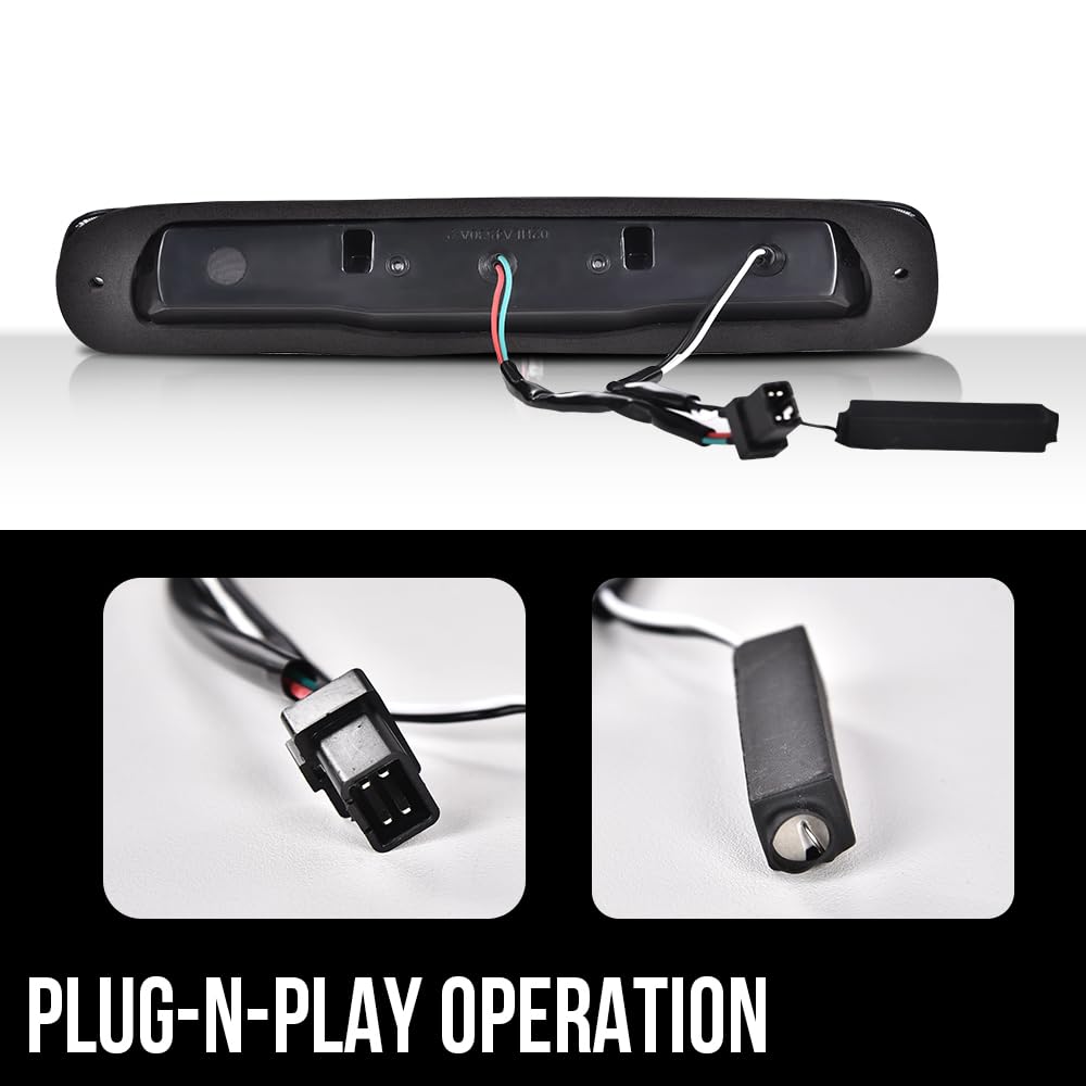 G-PLUS Third TailType X Brake Light High Mount Stop Lamp Reverse Light Turn Signal Light Fit Chevy Silverado 1999-2006 /GMC Sierra 1500 2500 3500 & HD Models 5978318 16525205