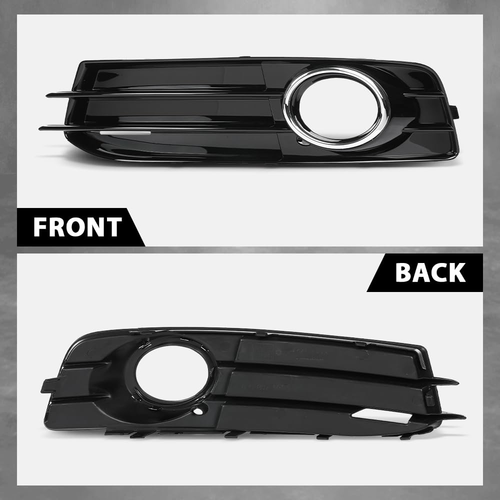 G-PLUS Front Bumper Fog Light Grille Cover Compatible with Audi A3 8P S-Line 2009-2012,Only Fit for S-Line Bumper 8P0807682, 8P0807681