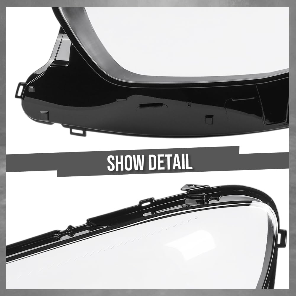 G-PLUS Headlight Lens Cover Compatible with Benz W213 E-Class E200 E350 E350e E450 2021-2023 Left & Right Pair Front Headlamp Lens Cover Clear