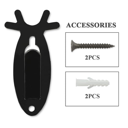G-PLUS Black 1PC Wall Hanger Hook European Antler Style Wall Mount Bracket for Hanging Mounting Elk Deer Antelope Living Room Bedroom Home Decor