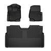 G-PLUS Cargo Liners,Compatible with 2015-2024 2025 Ford F150 Super Crew(Fit 22-24 Lightning Models),3PCS Black Non-Slip All Weather Full Cover Protection Floor Liners