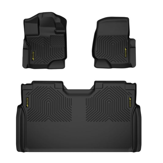 G-PLUS Cargo Liners,Compatible with 2015-2024 2025 Ford F150 Super Crew(Fit 22-24 Lightning Models),3PCS Black Non-Slip All Weather Full Cover Protection Floor Liners