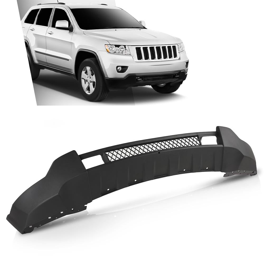 G-PLUS Black Lower Front Bumper Valance Compatible with 2011-2013 Jeep Grand Cherokee 4-Door (Fit Models With Lower Chrome Trim and WITHOUT Adaptive Cruise)
