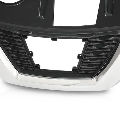 G-PLUS Front Upper Bumper Grille Assembly Chrome Trim Compatible with Nissan Rogue 2017 2018 2019 NI1200282, 623106FL0B