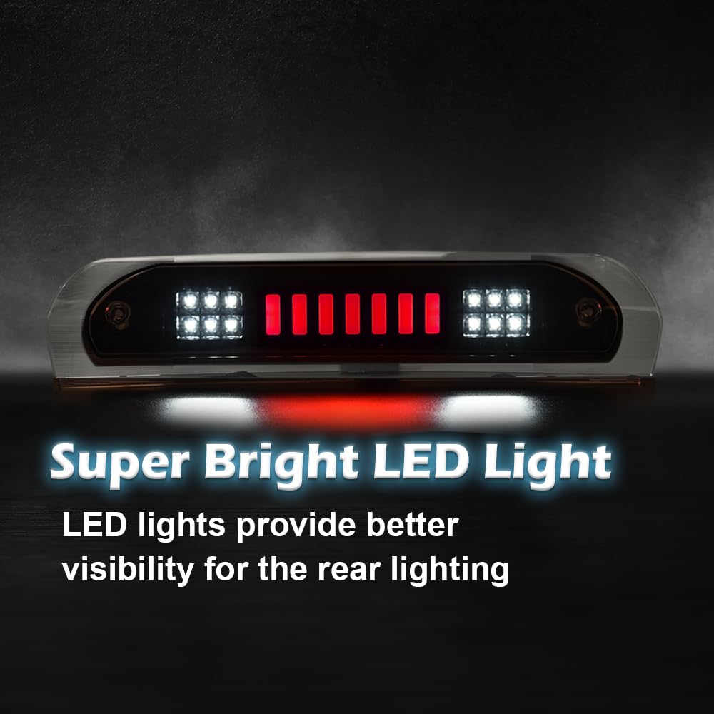 G-PLUS LED Third Brake Light Compatible With 2002-08 Dodge RAM 1500/2003-09 Dodge RAM 2500 3500 3RD LED Bar Brake/Cargo Lamp,Type I (Black Housing Clear Lens)