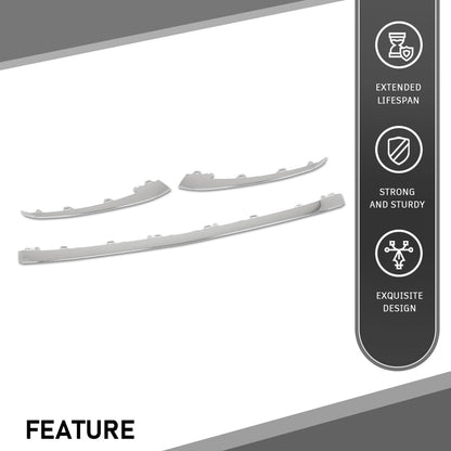 G-PLUS Front Bumper Center Molding Trims LH+RH 3Pcs Compatible with Benz W222 S-Class S450 S560 2018-2020 222-885-76-00