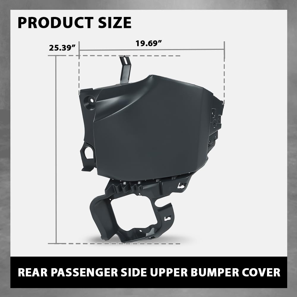 G-PLUS Rear Right Bumper Cover Upper, Compatible with Jeep Renegade 2015-2023, Passenger Side, 6SC03TZZAA, 5VW86TZZAA, 5VW86NKPAA