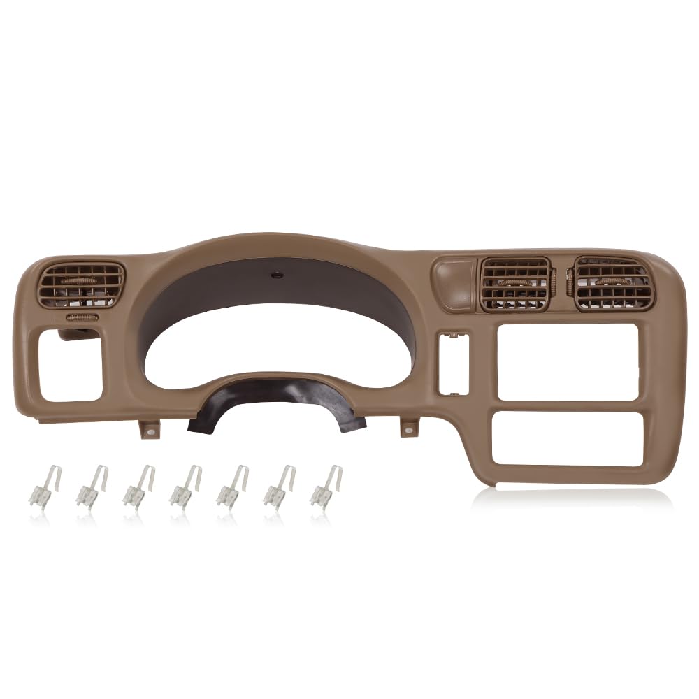 G-PLUS Dashboard Bezel Cluster Dash Bezel Trim Double Din Compatible with Chevy Blazer S10 GMC Jimmy Sonoma 1998-2004 Beige