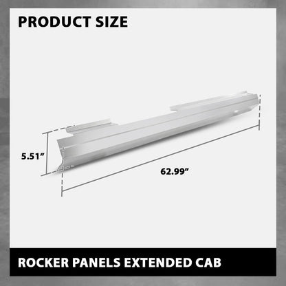 G-PLUS Rocker Panels Pair Compatible with Chevy Silverado GMC Sierra Extended Cab All Models 2007-2013