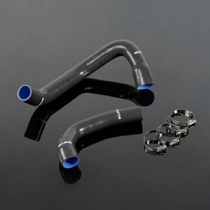 G-PLUS Silicone Radiator Hose Kit w/Clamps Compatible with Jeep Wrangler TJ 4.0L 1997-2001 Black 2 PCS